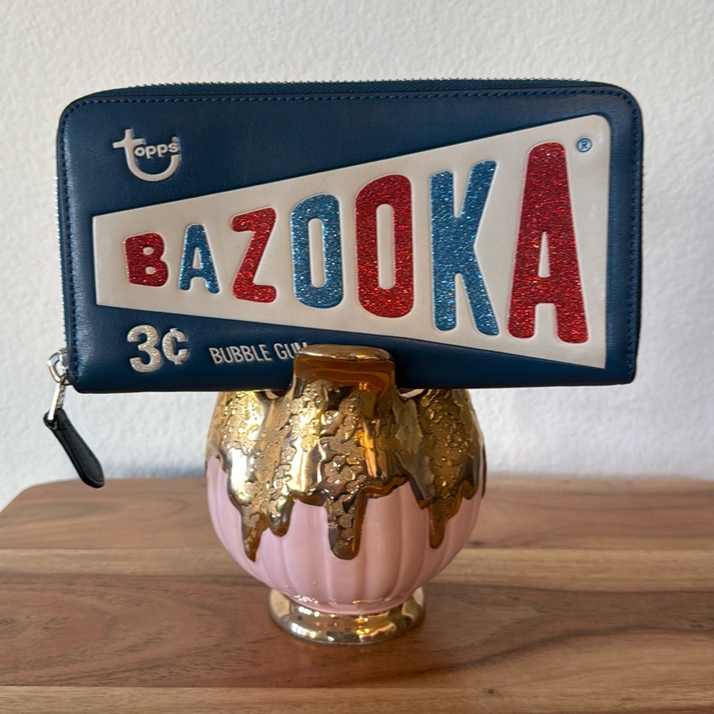 COACH Leather Wallet - Topps Bazooka Bubble Gum Design - FIRM
